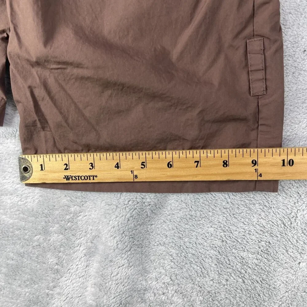 L'Academie Pants Womens Small Brown Cotton High Rise Wide Leg Slash Pockets
